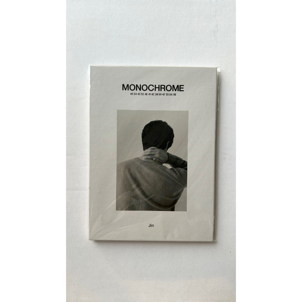 Postcard book jin seokjin BTS pop up store monochrome in jakarta