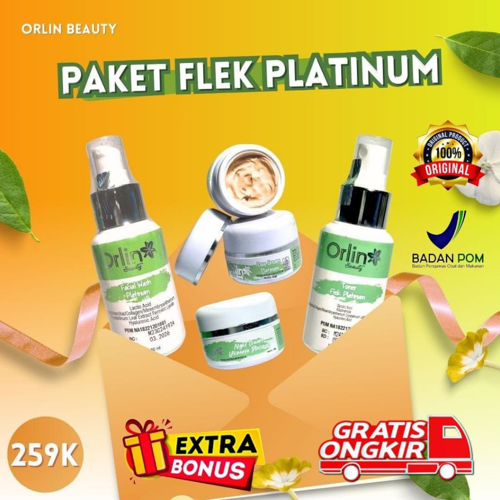 PAKET FLEK PLATINUM ORLIN BEAUTY/CREAM BPOM/CREAM FLEK HITAM