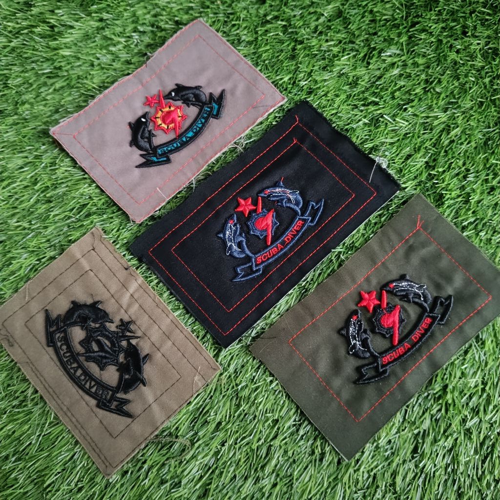 Brevet Scuba Diver Brimob Bordir Timbul / Brivet Scuba Diver / Brevet Scuba Diver