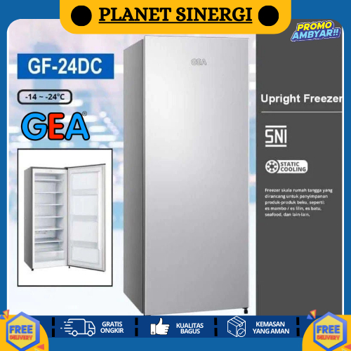 KULKAS FREZER GEA GF-24DC Lemari Pembeku Es Upright Freezer 6 Rak 189 liter Garansi Resmi