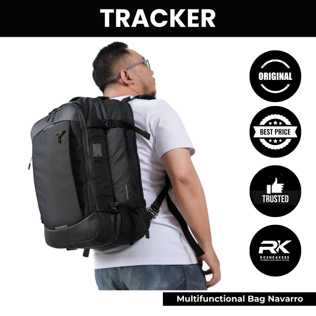 Tracker Multifunctional Bag Navarro Black 100% Authentic