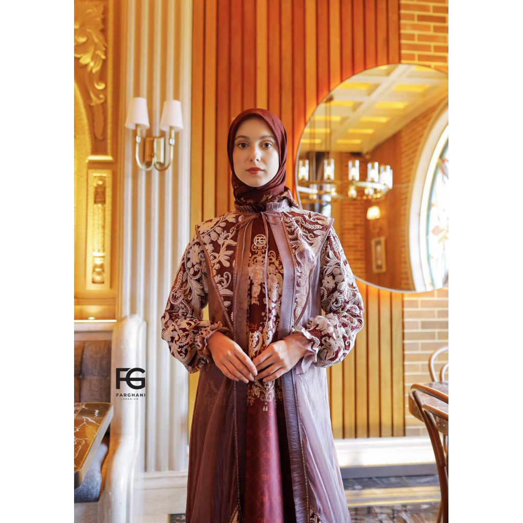 Gamis syari set premium Farghani set sracf Gamis syari set Farghani sracf premium set
