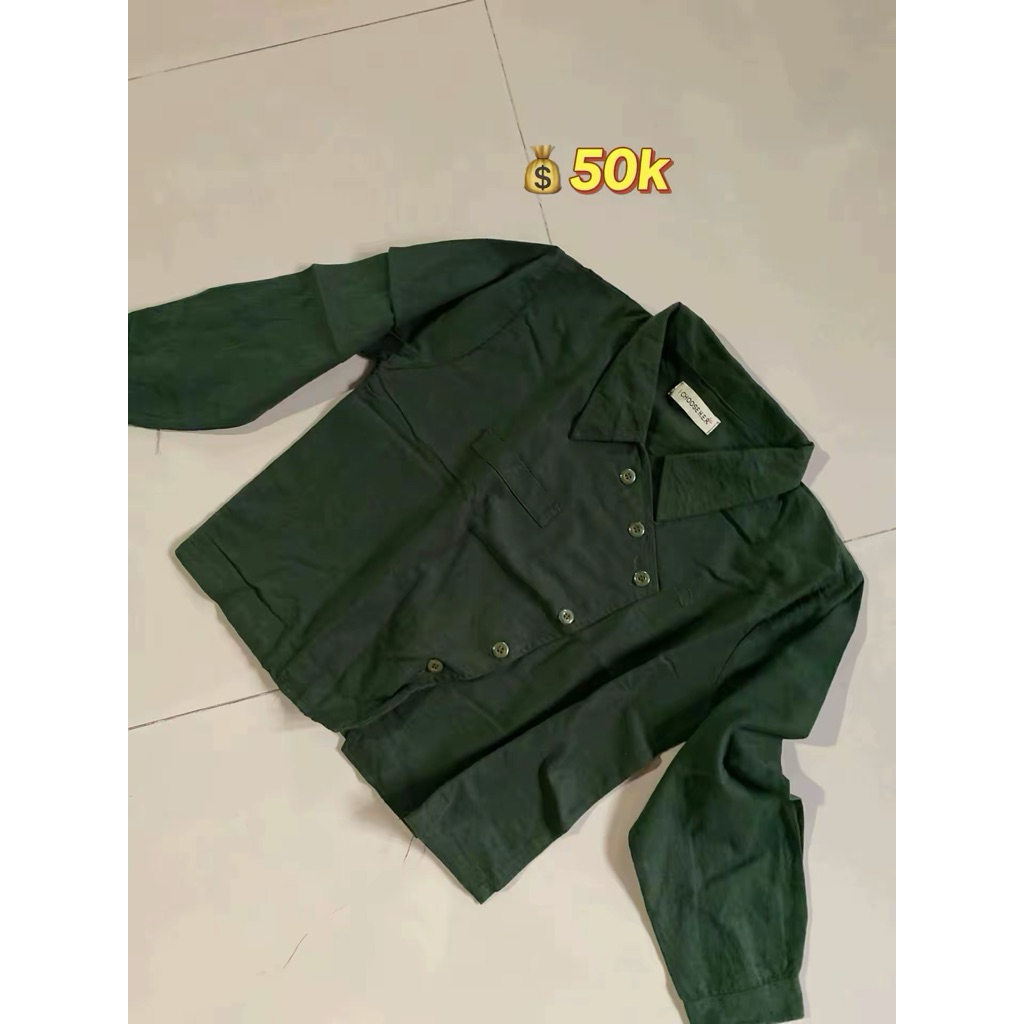 preloved atasan keren warna ijo army