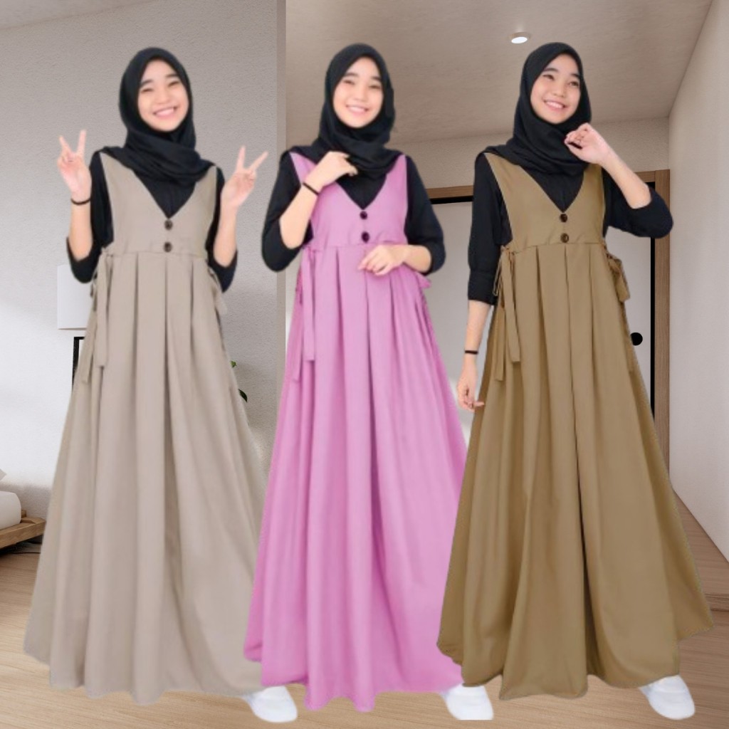 1Set Bju Ansk Gamus Syari Drrss Pesta Setelan Gamid Bajju Kurung Gamis Anak2 Pakean Set Gaymis Anaka