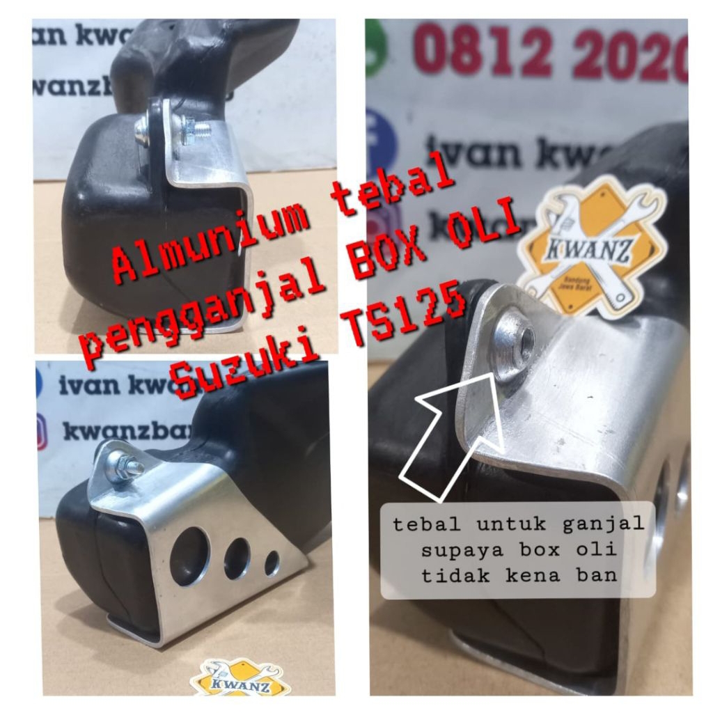 almunium pelindung Box oli samping Ts125 penahan box oli samping TS125