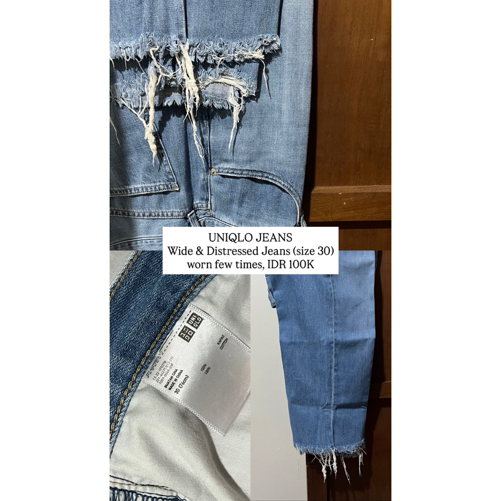 UNIQLO WIDE & DISTRESSED JEANS