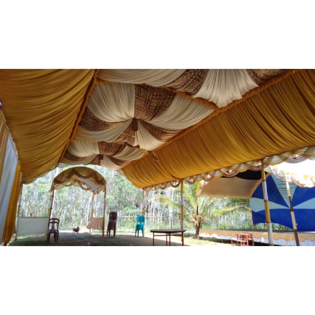 Plafon Balon / Plafon Tenda Dekorasi Pesta / Plafon Gelembung Kombinasi Kain Batik