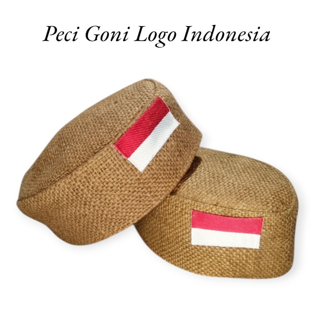 Peci Bendera Indonesia / Kopiah Logo Merah Putih / Peci Goni Songkok / Kopiah Veteran