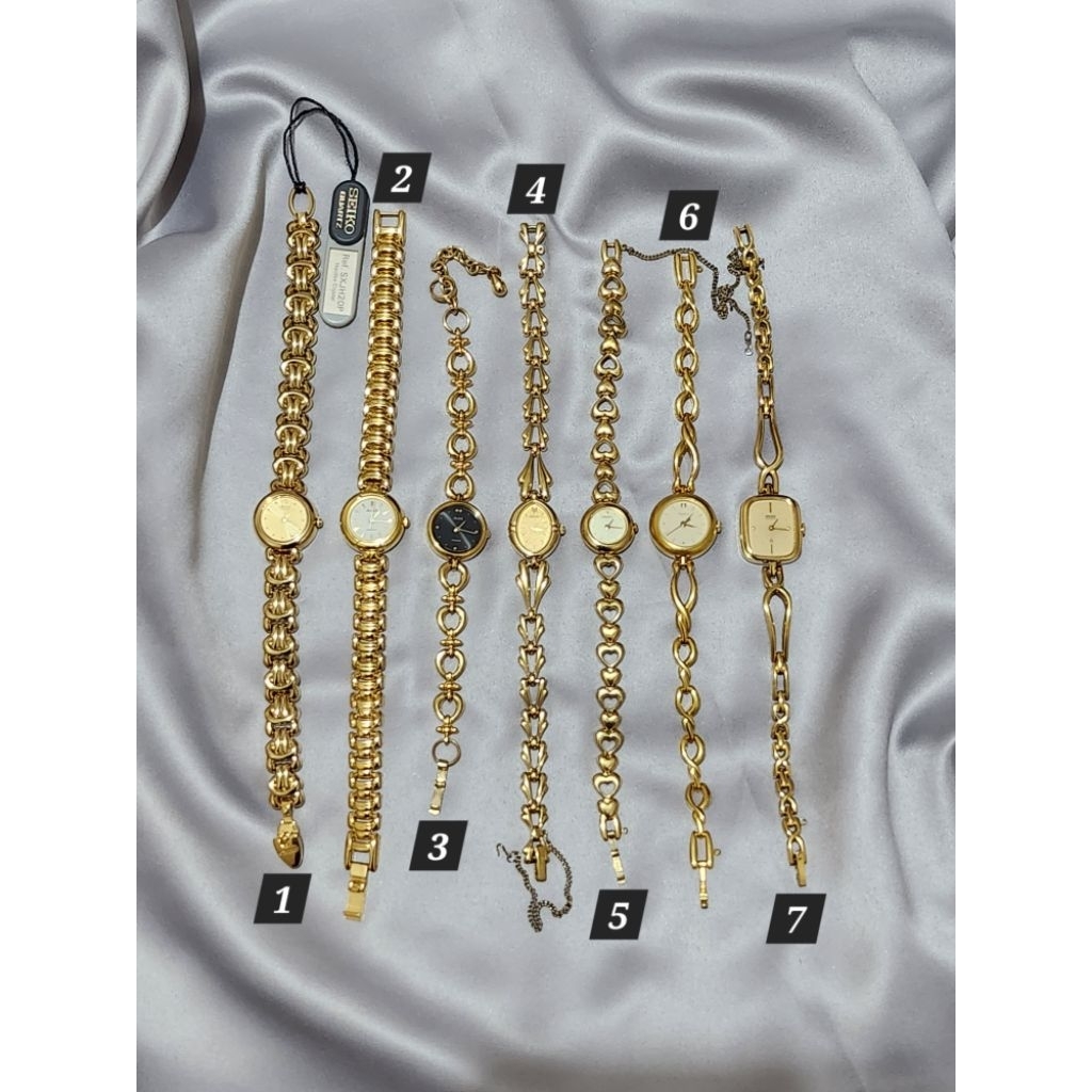 Gold Vintage Watches Jam Tangan Vintage Warna Emas Wanita