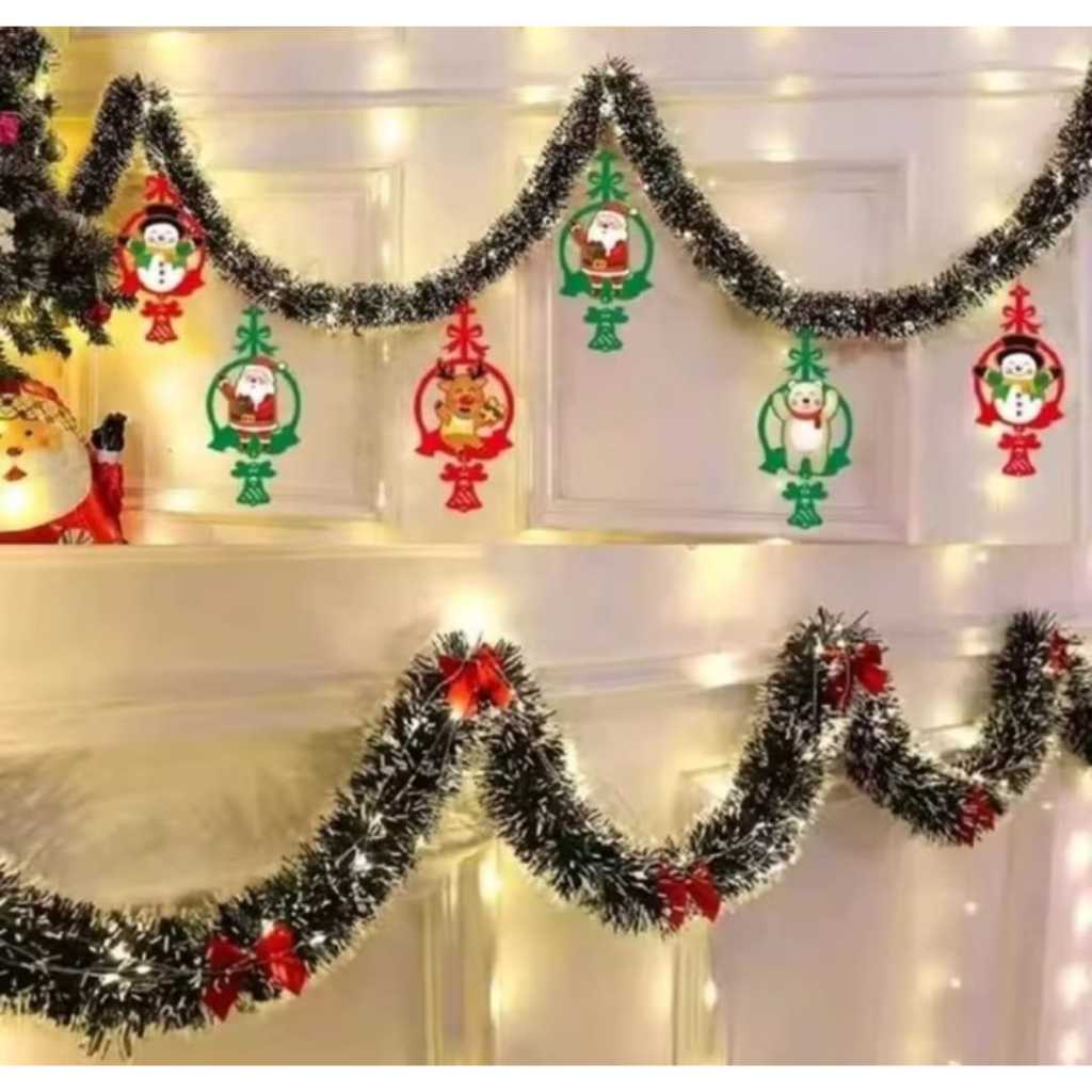 Slinger Salju Natal Panjang 2 meter / Slinger Rumbai Natal Terbaru