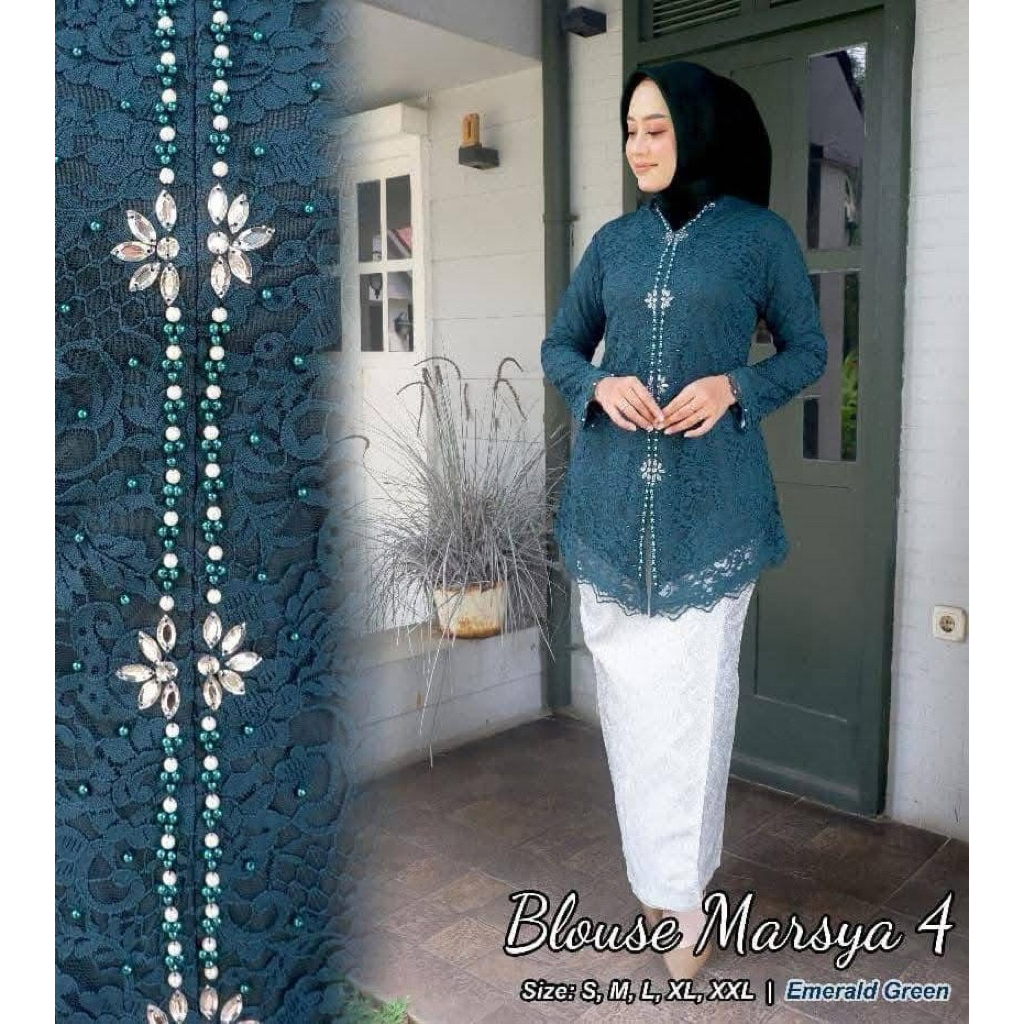 Set Kebaya Encim Brokat - Kebaya Modern - Set Kebaya Wisuda Modern - Kebaya Pesta Modern - Kenaya Pa