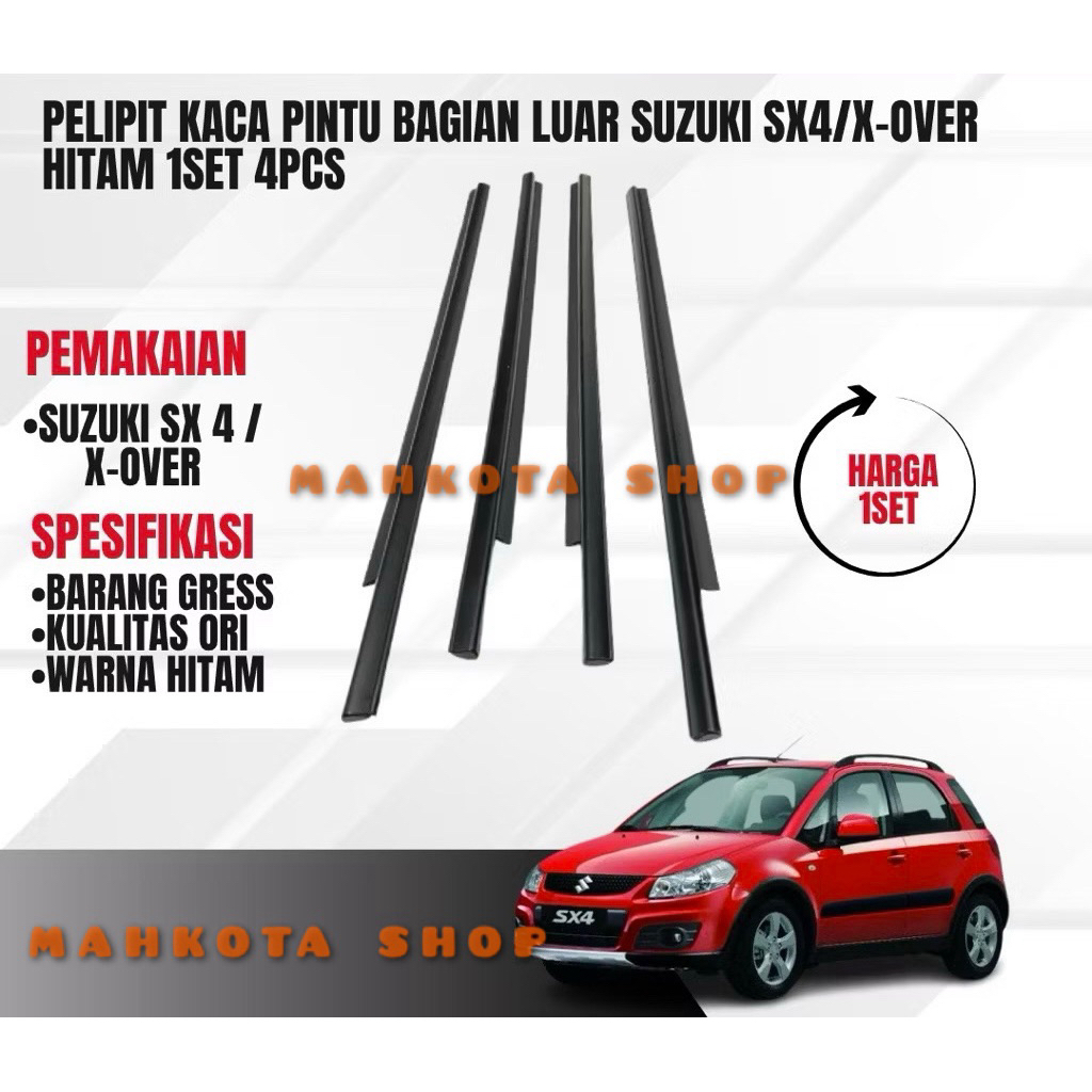 pelipit karet kaca luar Suzuki SX4/ X-OVER pelipit pintu kaca luar sx4 x-over