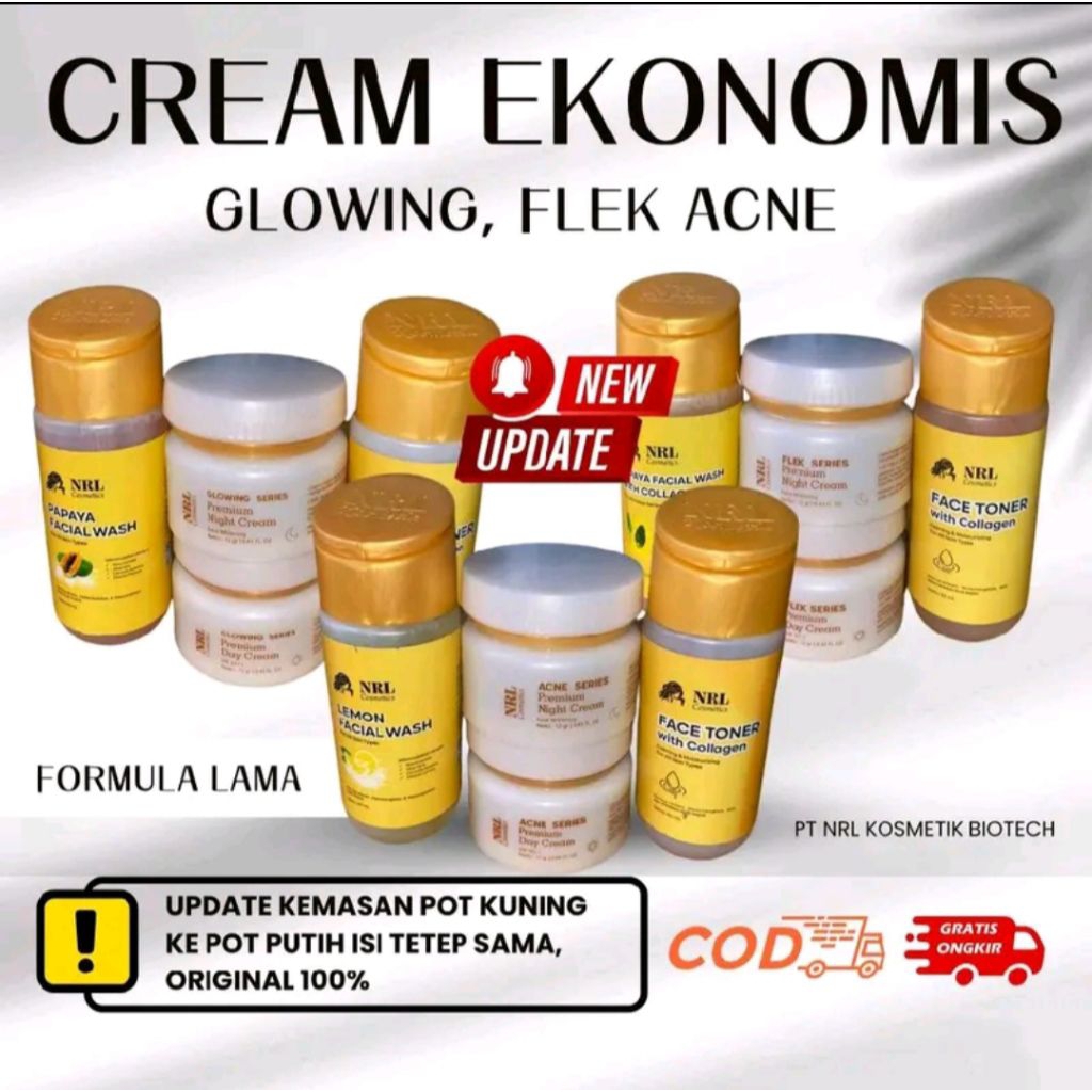 CREAM NRL KOSMETIK VARIANT GLOW, FLEK, ACNE SERIES ( FORMULA LAMA )
