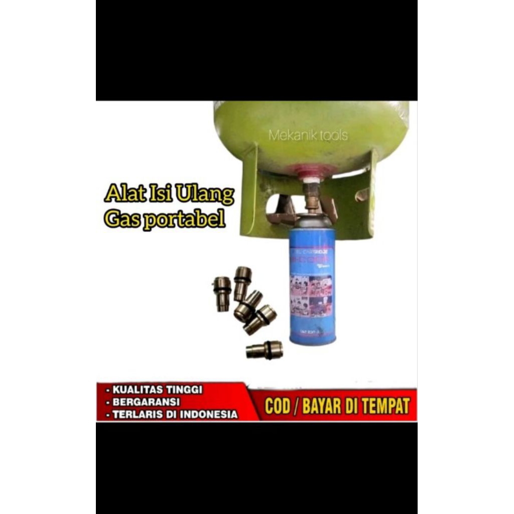 Alat isi ulang gas kaleng portable refil gas kaleng portable simpel botol Robinson