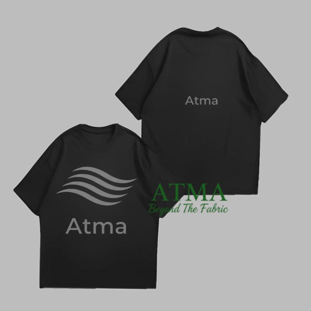 kaos hitam - atma logo yang mengambar kan air mengalir - kaos hitam unisex