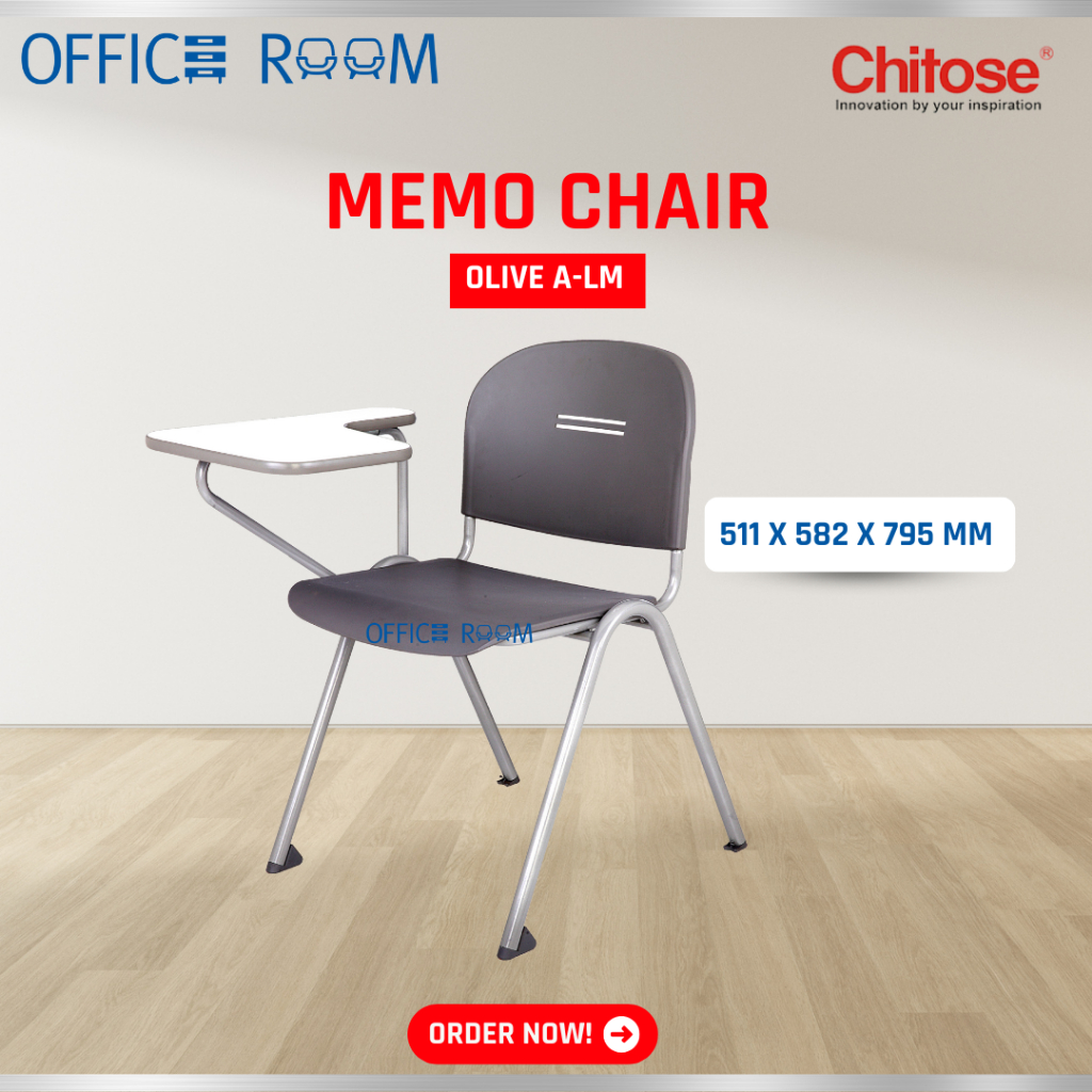 Kursi Lipat Kuliah / Kursi Kampus Memo Table / Kursi Chitose Olive A-LM