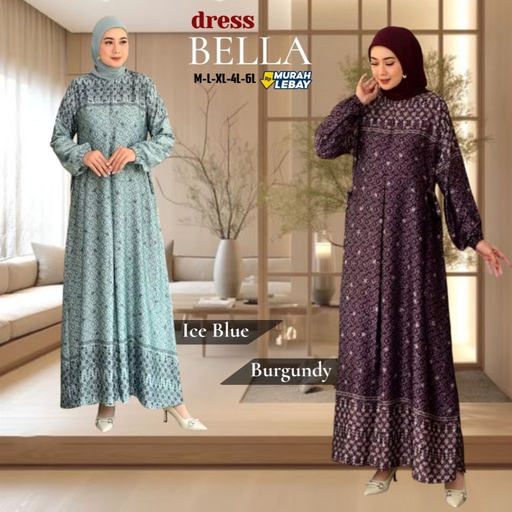 Baju Gamis Mewah Elegan Bahan Makmara Silk Premium Ice Blue Jumbo Ld130