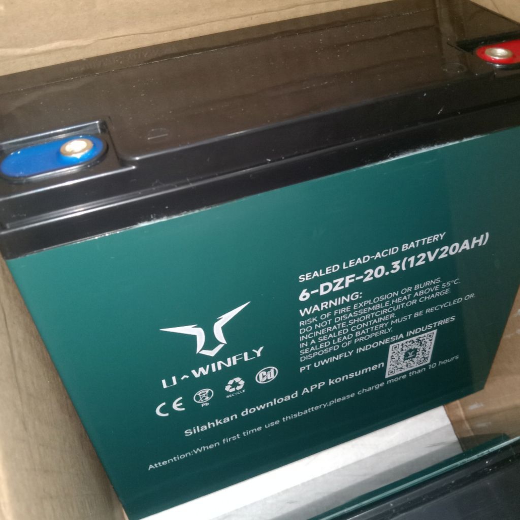 Baterai Motor Listrik Uwinfly Original 12v/20Ah
