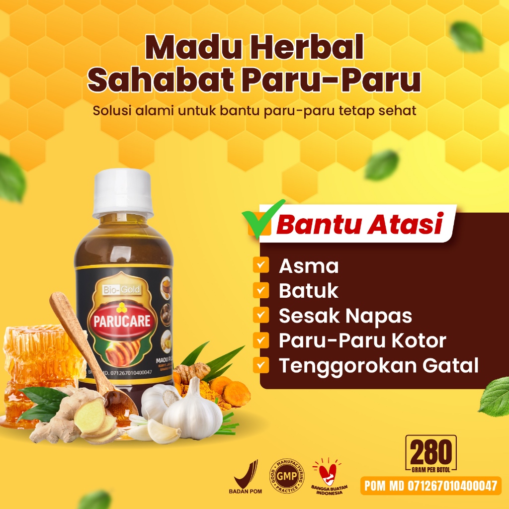 Biogold Madu Paru Care Herbal Alami Menjaga Kesehatan Paru-Paru BPOM