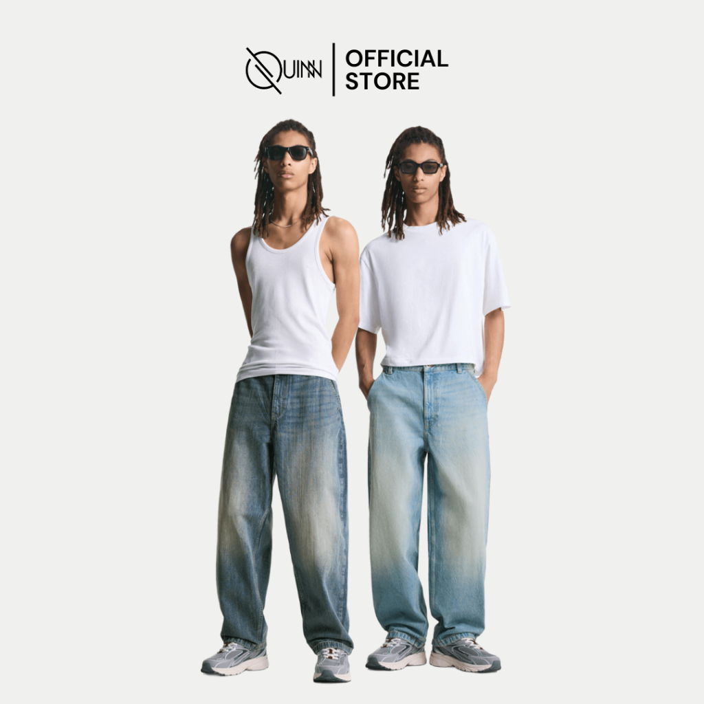 Bershka Jeans Skater Blue / Celana Panjang Pria Korean Style Oversize