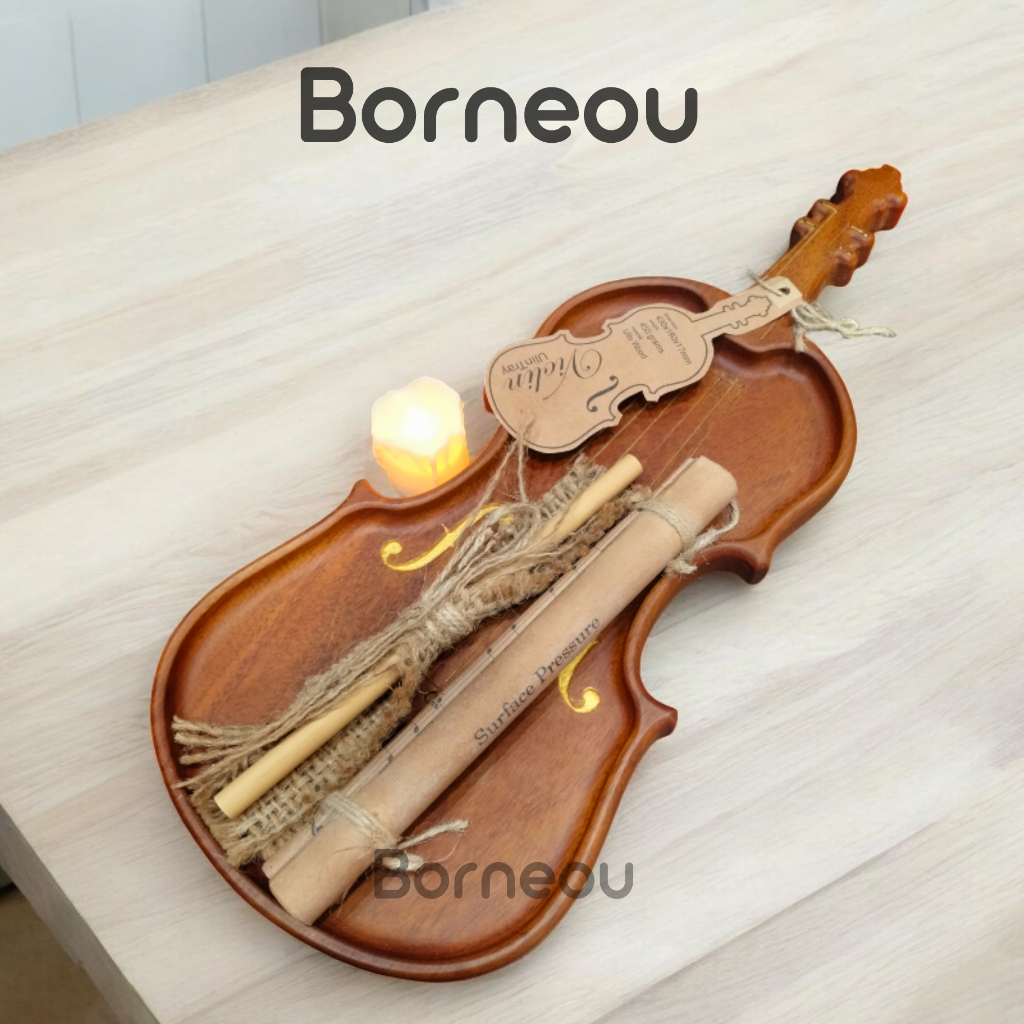 Nampan Serbaguna Kayu Bentuk Biola – Violin Shape Tray Ulin Wood Premium Handmade