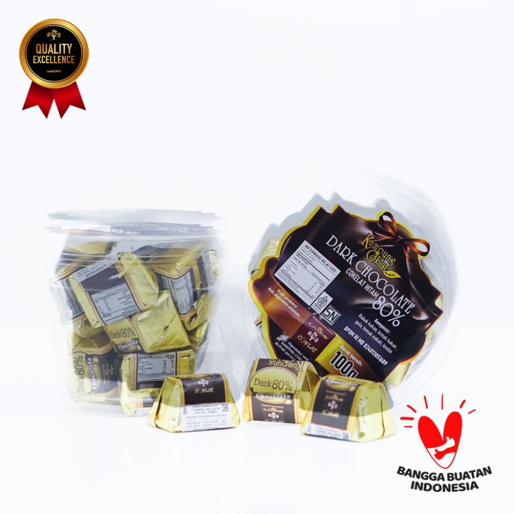 CUP DARK COKLAT 80% 100 GRAM - KAMPUNG COKLAT