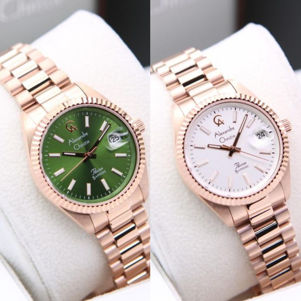 Jam tangan wanita Alexandre christie  AC 5016 AC5016 sapphire original-rosegold
