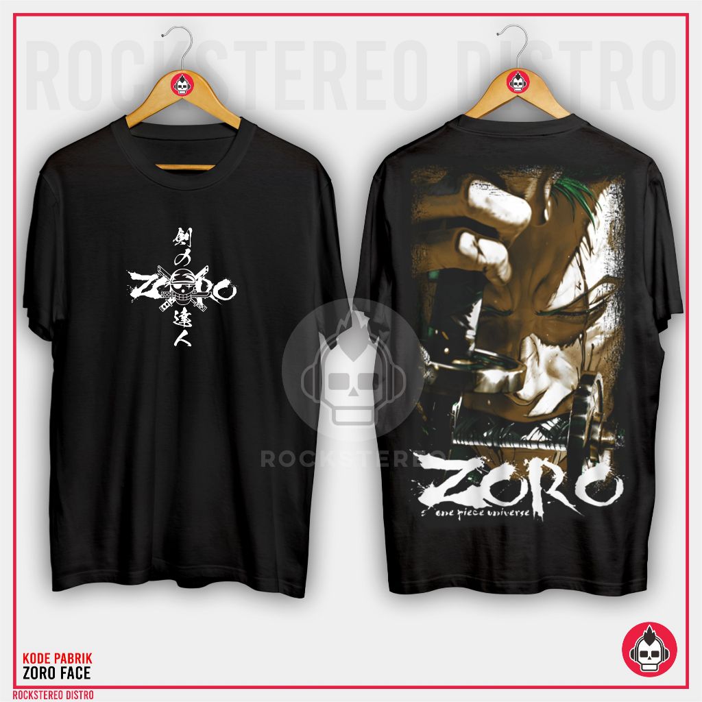 KAOS ANIME DISTRO -[ ONE PIECE / LUFFY / SANJI / GEAR / NIKA ]-- ZORO FACE