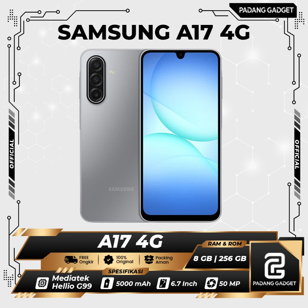 Samsung A17 4G 8/128 GB & 8/256 GB | HP Kamera 50 Mp Ois | Layar Super Amoled 6,7 Inch Garansi Resmi