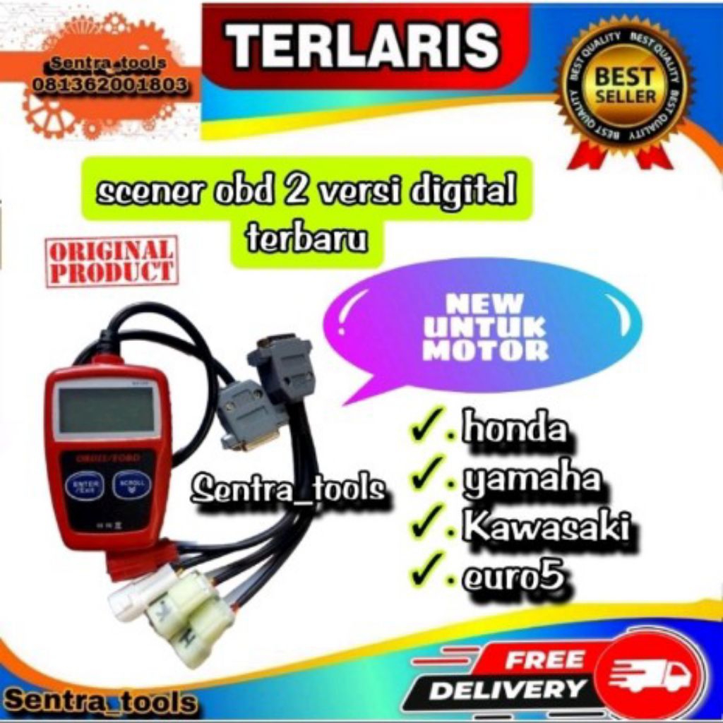 0SCANER SCANNER OBD 2 MOTOR INJEKSI VERSI DIGITAL/ANDROID