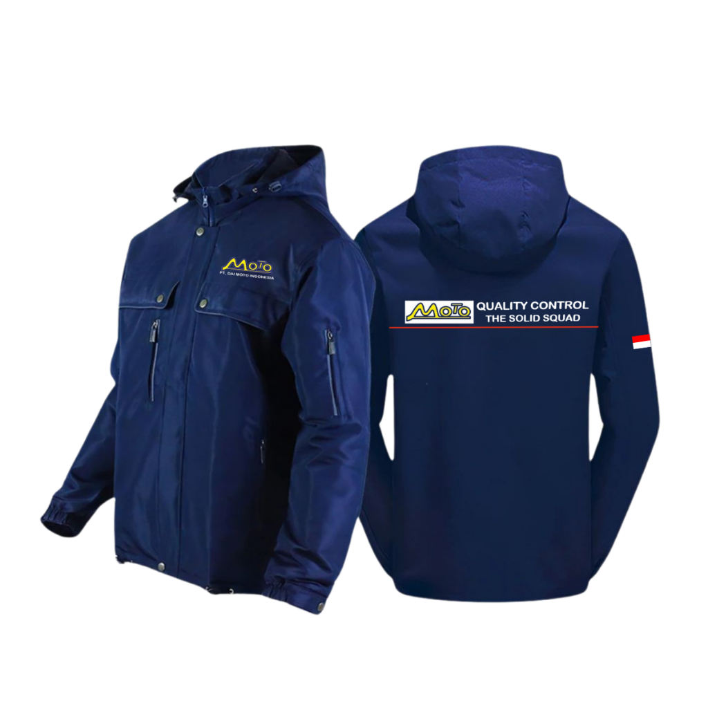 JAKET CUSTOM BORDIR DESAIN PERUSAHAAN JAKET PT DAI MOTO INDONESIA JAKET CUSTOM SENDIRI