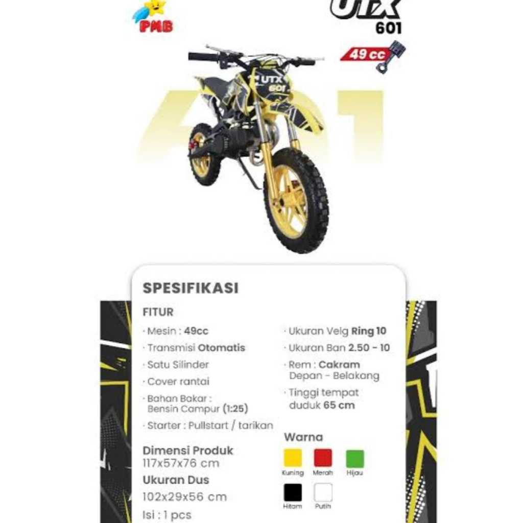 Sepeda Motor Bensin UTX-601 Otomotif Seru Balap Offroad - Motor Bensin Anak
