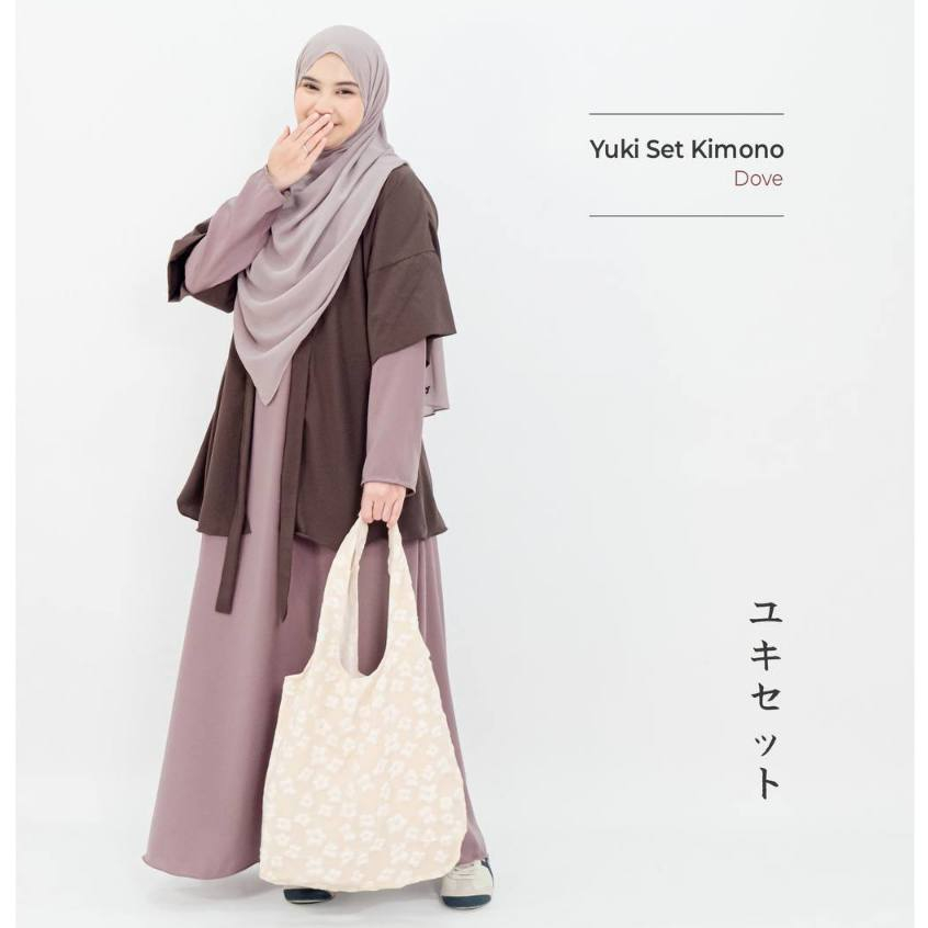 Mininos Yuki Set Kimono | Setelan Gamis Outer Japan Style Terbaru