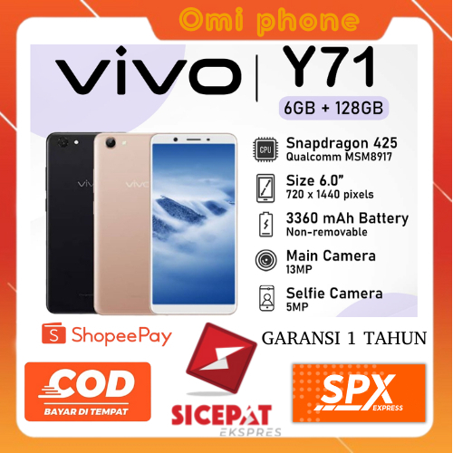 HP VIVO Y71 RAM 6/128GB ANDROID SMARTPHONE GARANSI 1 TAHUN Murah