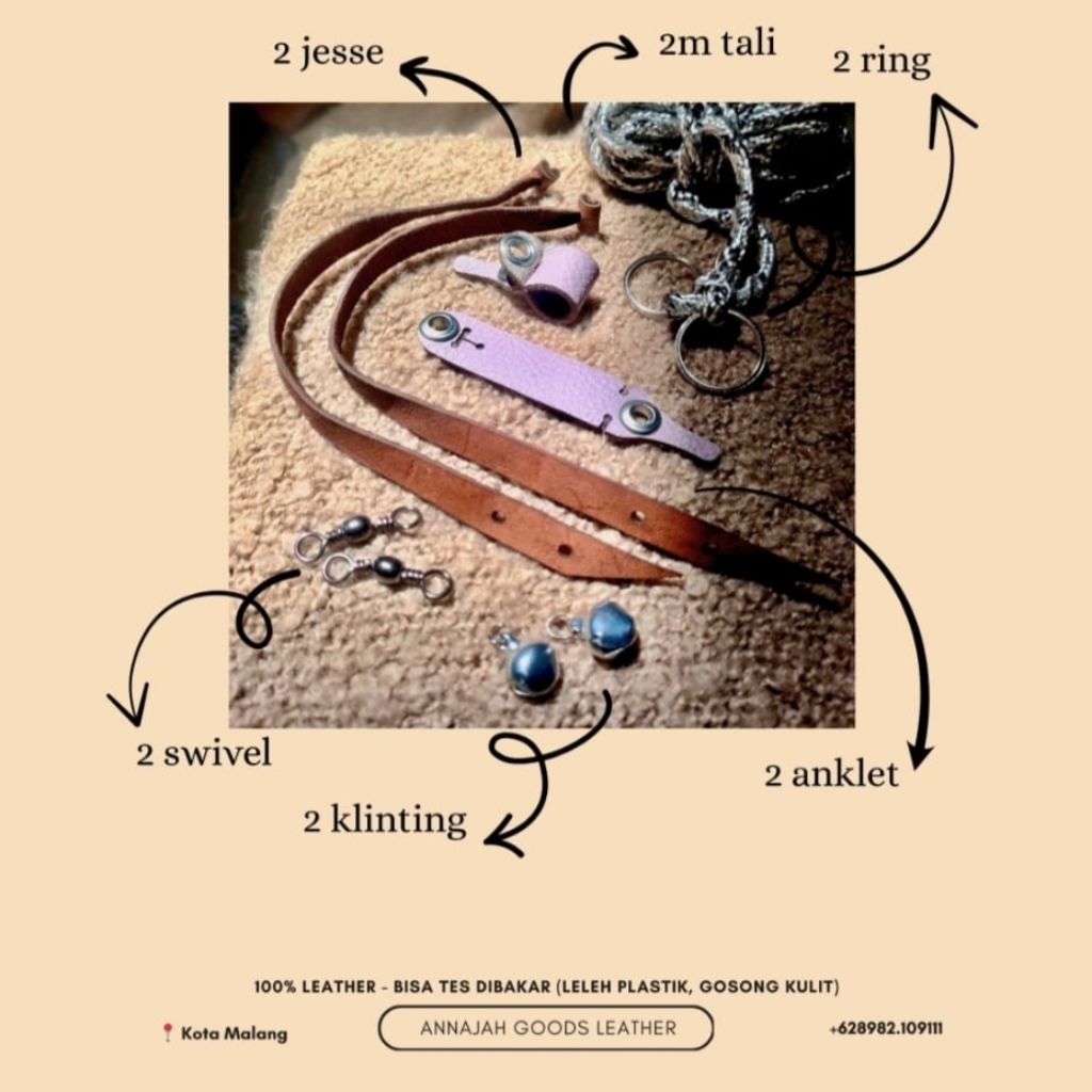 Anklet Kulit size L (barn/tyto, bondol, brontok, gagak/gaok) - GARANSI