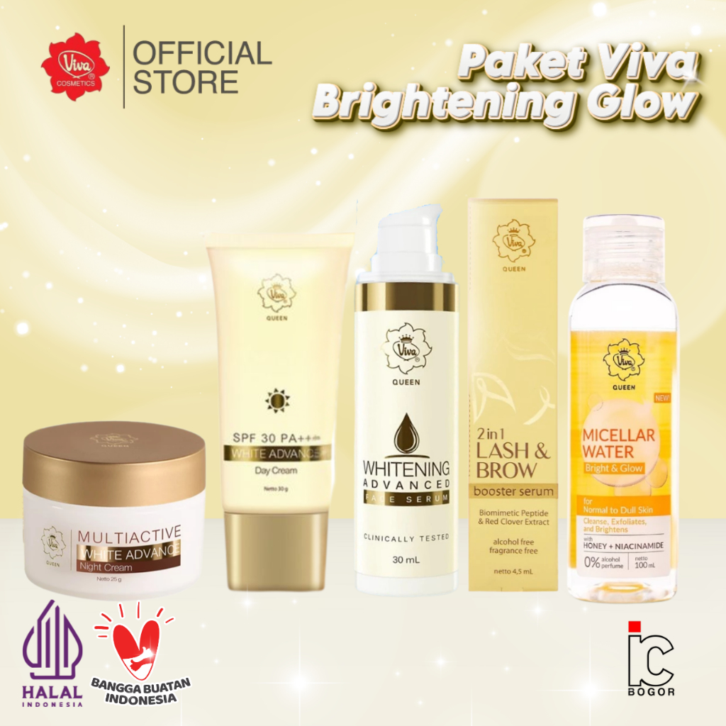 Paket Viva Brightening & Glowing - Vit C Active, Niacinaide,Vit B3, Sunscreen SPF 30