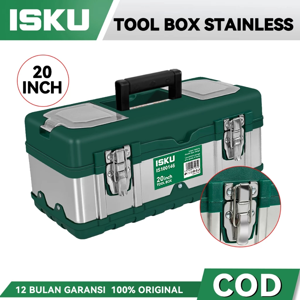Isku Tool Box Besar 20 Inch Kotak Perkakas Stainless Besar Tool Box