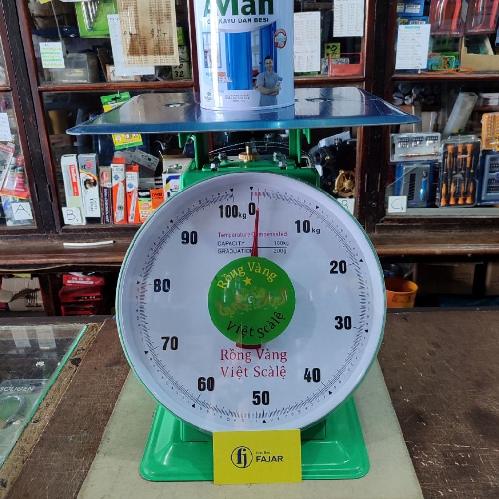 Timbangan vietnam model duduk 100 kg / timbangan jarum pegas model rata