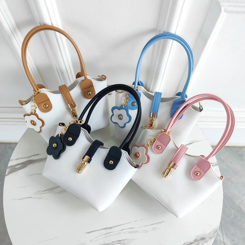 RS CHIKA Tas Selempang Wanita Lucu Unik Dengan Tali Panjang - Tas Mini Kekinian Sintetis Motiv Warna