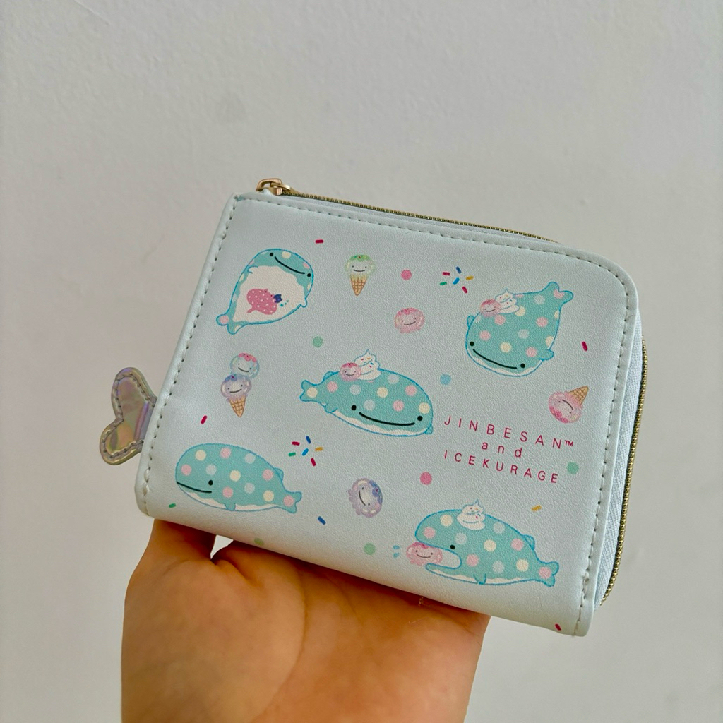 (Like New) San-X Jinbei-san and Ice Kurage - Compact Wallet Original Japan