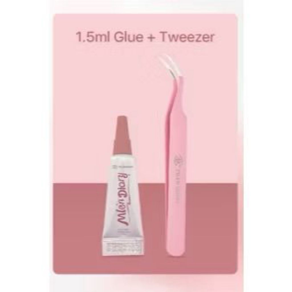 Mlen Diary Falsies Lash Tool Kit Glue + Tweezer