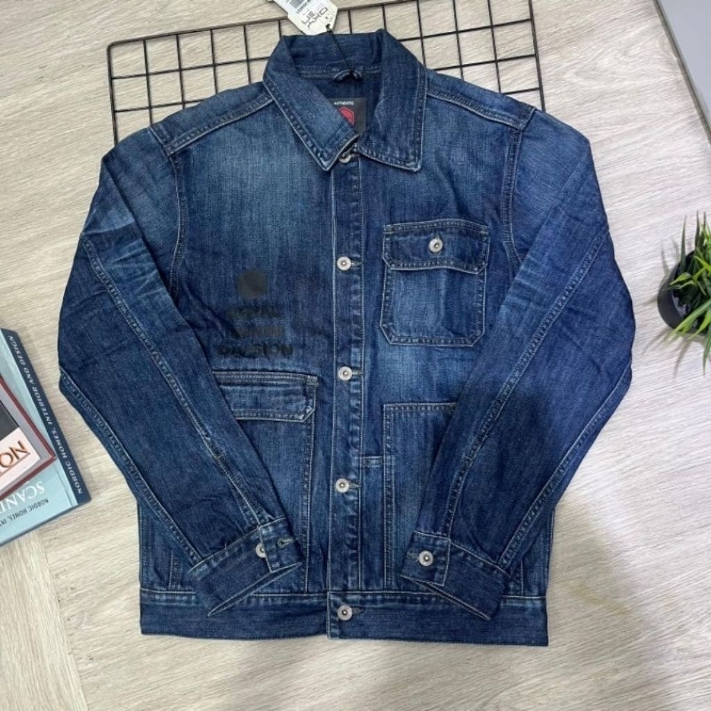 jaket jeans oxygen pria original