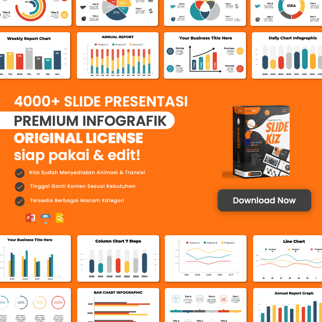 Slide Powerpoint Infografik Template Premium Animasi Slide Presentasi Template ORIGINAL LICENSE