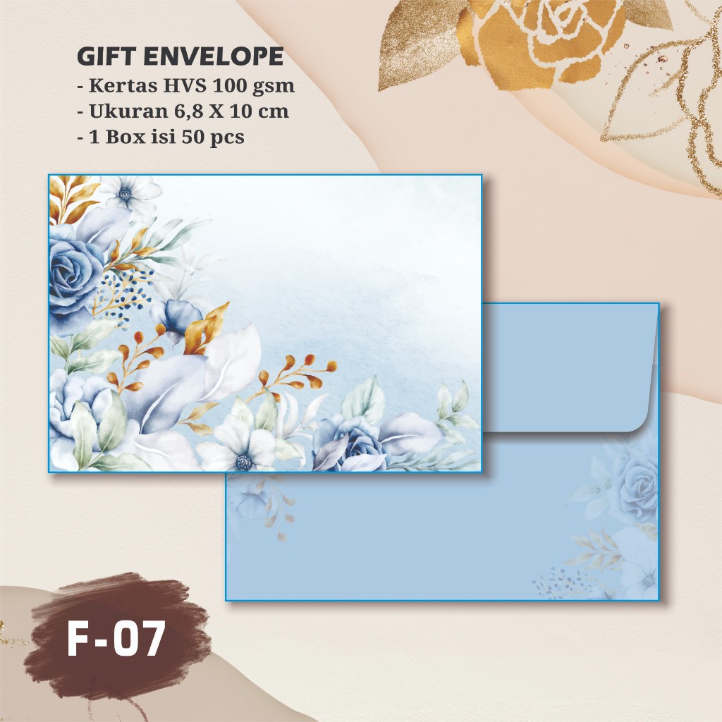Amplop Kondangan Sumbangan Nikah Angpao Motif F-07 Polos Belum Cetak Nama