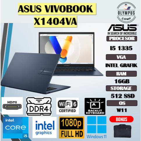 ASUS VIVOBOOK X1404VA I5 1335 16GB 512GB 14.0FHD IPS
