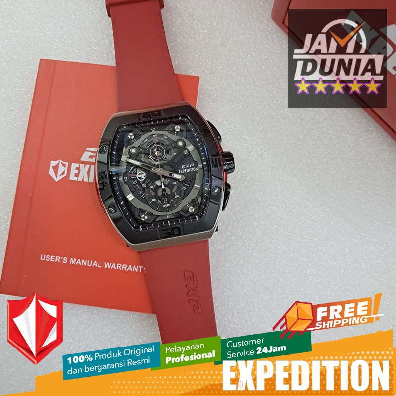 JAM TANGAN PRIA EXPEDITION ORIGINAL CHRONOGRAPH EXF 6800 EXF6800 EXF 6800 RUBBER STRAP EXPEDITION 68