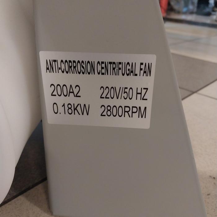 Blower Lemari Asam / Centrifigal Fan PP Plastik 200 (8 inch) Blower