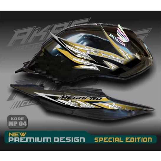 Striping Megapro Hiu Variasi Sticker Mp hiu custom HOLOGRAM Kode MPH04