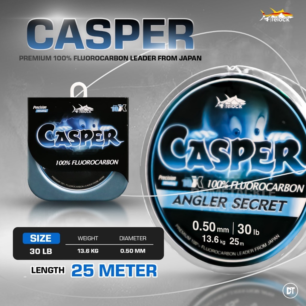 Leader Pancing Casper Firelock 100% Premium Fluorocarbon Secret Angler Absorption Tahan Gesek Tidak 