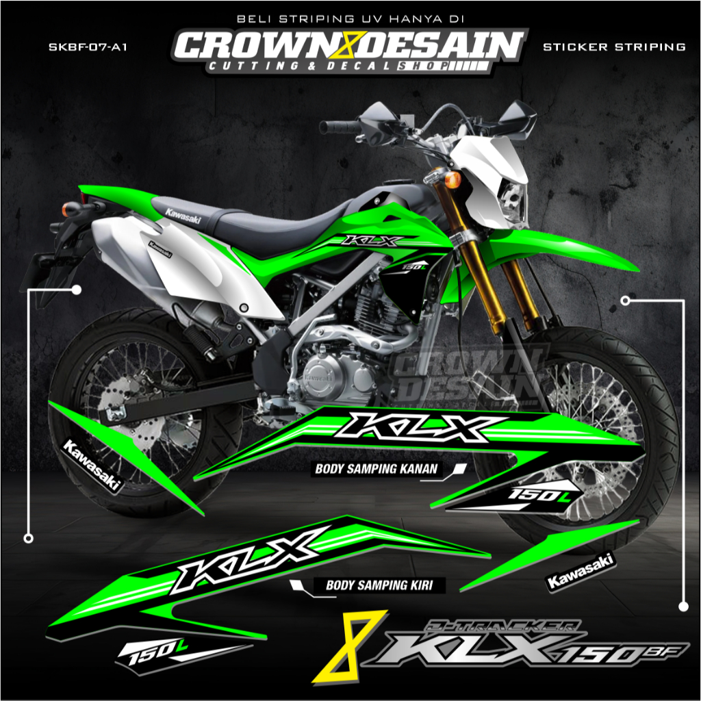 (BISA COD) Sticker Striping Stiker Lis Variasi KLX 150 G/BF/SE Motif Grafis Keren-Stiker Striping Se